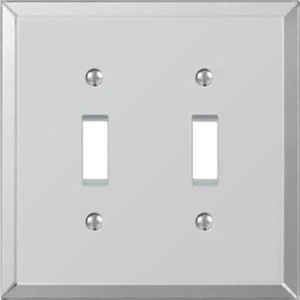 (12)-Amerelle 2-Gang Acrylic Beveled Mirror Toggle Switch Wall Plate 66TT - Picture 1 of 1