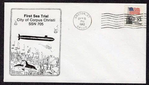 1982 USS City of Corpus Christi (SSN-705) 1st Sea Trials MU260 Cover