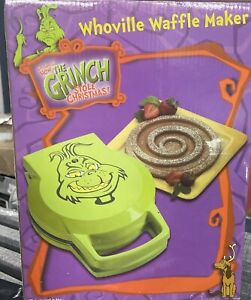 Vintage Whoville Grinch Labyrinth Waffle Maker 2000, 8” Swirl, Christmas 
