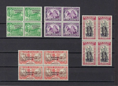 Samoa 1946 Sc# 191-94 set Peace issue Western Samoa on New Zealand blocks 4 MNH Cover