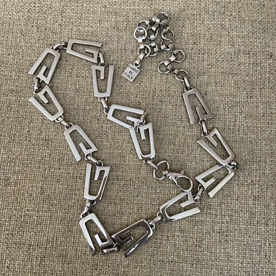 Vintage MCM Silver "G" Link Chain Belt Made in Italy Size 30-38" - Image 1 of 4