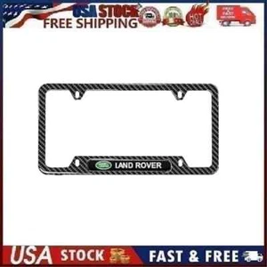 Land Ro-ver Aluminum Alloy 4-Hole License Plate Frame Carbon Fiber Look - Picture 1 of 14