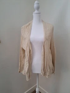 Cardigan donna J. Jill lino panna maglia uncinetto Cottagecore spiaggia taglia large - Foto 1 di 9