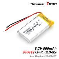 3.7V 500mAh 702035 Battery With PCB For DVD PSP MP3 MP4 PDA GPS Reading Pen ACE