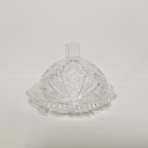 Victorian Early American Pattern Glass Clear Dome Butter Dish - Picture 1 of 6