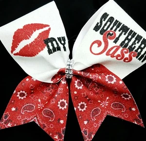 Cheer Bow - Kiss My Southern Sass  - Glitter - Hair Bows - Picture 1 of 1