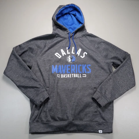 Dallas Mavericks Hoodie Mens Large Gray Fanatics Sweatshirt Hooded Basketball Cover