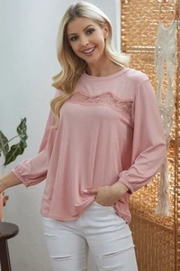 Laced See Through Longsleeve Top - Picture 1 of 6