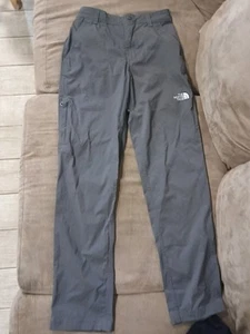 Boy's North Face Flash Dry Pants Gray Large (14/16) Outdoor Wear Adjust Waist - Picture 1 of 4