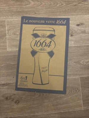 🌟6 verres à bière🌟 1664 33cl, blanc NEUFS en carton. nouveau modèle - Photo 1/3