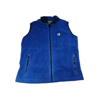 Big Dogs Fleece Vest Mens Large Blue Full Zip Sleeveless Outdoor Jacket Pockets - Image 1 of 4