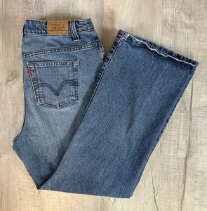 Levi’s 515 Bootcut Jeans Blue Distressed Denim Pants Womens 16W S (Actual 33X28) - Picture 1 of 20