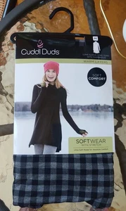 NWT Cuddl Duds SoftWear Tunic W/ Thumbholes Sz M Blk & Grey - Picture 1 of 9