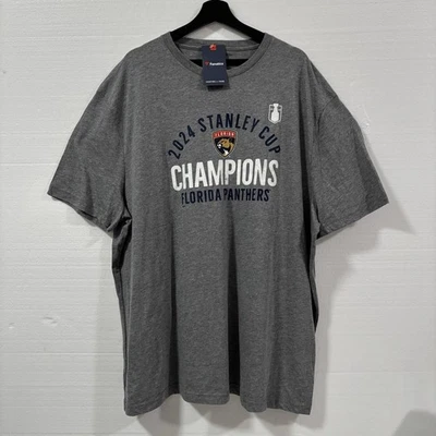 Camiseta para hombre Florida Panthers Stanley Cup Champions 2024 gris fanáticos 3XL NUEVA CON ETIQUETAS Foto 1 de 4