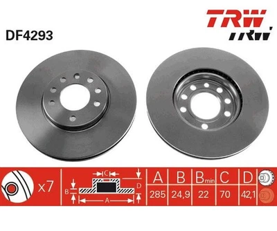 2 uds Disco de freno TRW DF4293 para Saab 9-3 9-3 Combi 9-3X Foto 1 de 2