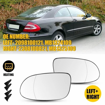 Espejo de cristal para Mercedes Benz CLK350 2006-2009 conductor pasajero térmico 1/2X Foto 1 de 4
