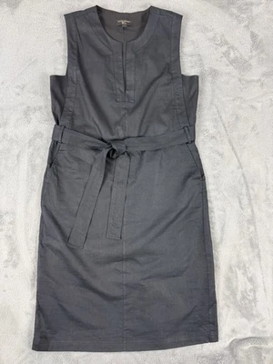 Vestido Banana Republic Mezcla de Lino Midi, L, Negro, Bolsillos, Cinturón, Minimalista Foto 1 de 4