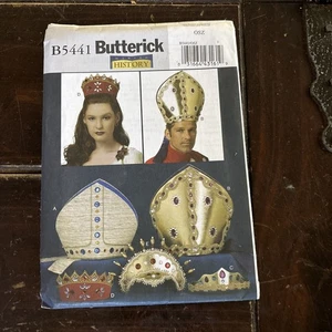 Butterick 5441 Unisex Costume Crown Bishop Hat Mitre Sewing Craft Pattern Uncut - Picture 1 of 5