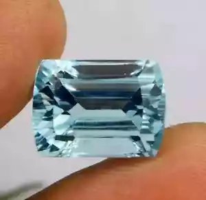 Aguamarina azul natural certificada 48,95 quilates + elegante corte cojín piedras preciosas sueltas GK - Imagen 1 de 5