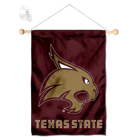 Texas State Bobcats Banner Window Hanging with Suction Cup Cover