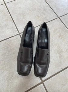 Bandolino Women 's Brown Brazilian Leather Shoes Size 8.5 Square Toe 2.5" Heel - Picture 1 of 7