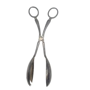 Sheffield Silver Plated Serving Tongs Fruit Ice Salad 10" Metal Heavy Vintage - Picture 1 of 5