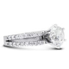 2.92 CT G-SI2 Round Cut Earth Mined Certified Diamonds 950 PL. Side-Stone Ring