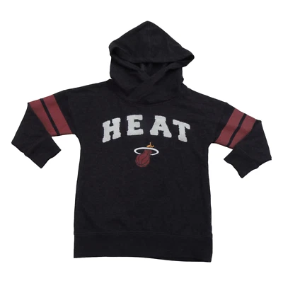 NBA Miami Heat Niñas Talla XS Piel Texturizada Letras Pullover Sudadera con Capucha Gris Carbón Foto 1 de 4