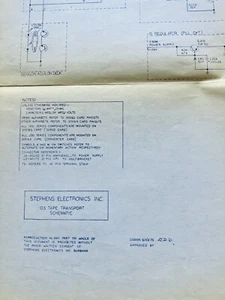 1970er Stephens Electronics 103 Bandtransportschema, Originalzeichnung 811D - Bild 1 von 2