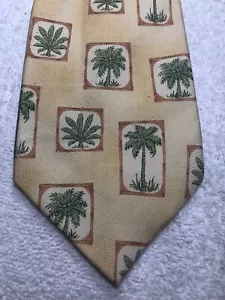 TOMMY BAHAMA MENS TIE YELLOW WITH PALM TREES 4.25 X 59 - Picture 1 of 4