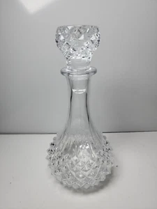 Cristal d Arques Glass Decanter 24% Genuine Lead Crystal Liquor Diamont Pattern - Picture 1 of 8