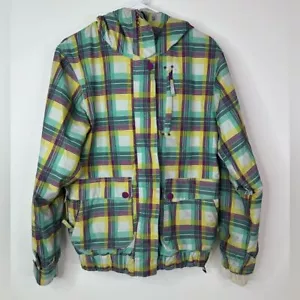 Billabong Jacket Women’s Small Snowboard Ski Winter Waterpoof Breathable Plaid - Picture 1 of 15