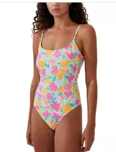 Cotton On Women's Floral-Print Cheeky One-Piece Swimsuit Size M - Picture 1 of 9