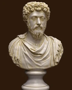 Marcus Aurelius Bust Statue Emperor Roman Antiquity Sculpture Marble Resin Stoic - Picture 1 of 8