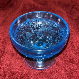 Vintage Tiara Glas Feenlampe ~ hellblau Indiana nur Glasfuß - Bild 1 von 4
