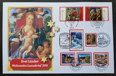 [SJ] Germany Austria Switzerland Joint Issue Christmas 2011 (joint FDC *diff PMK - Image 1 of 4