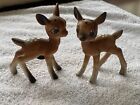 Small Brown Painted Clay Baby Deer Twins Figurine