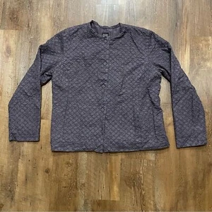 Eileen Fisher Silk Quilted Magnetic Closure Jacket Women’s Large - Picture 1 of 10