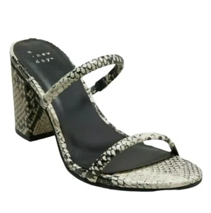 Women's A New Day  Cass Snake Print Thin Strap Block Heeled Pumps Gray size 5.5 - Picture 1 of 5