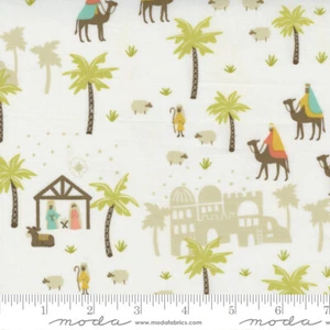 By 1/2 Yard Moda Joyful Joyful Oh Little Town Cream ~ Christmas Nativity Fabric - Picture 1 of 2