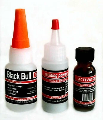 BLACK BULL All purpose German Glue Kit2(Glue 20g+Fill 30g+Act15). BEST GLUE ON THE MARKET!