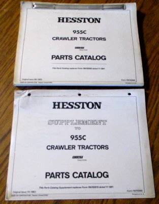 Hesston 955C Crawler Tractor Parts Catalog Manual Book 1983 with Supplement OEM - Image 1 of 4