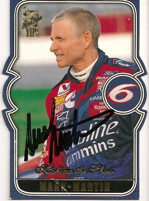 Mark Martin PRESS PASS VIP 2000 MTS #6 HALL OF FAMER signed card  - Image 1 of 1