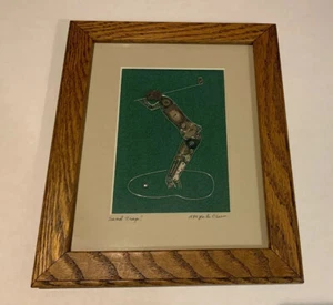 “Sandtrap” By Jake Olson 1989 ~ Man Playing Golf Made Of Watch Parts Framed - Picture 1 of 10
