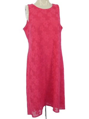 Vestido Nine West Rosa Coral Sin Mangas Funda Floral Encaje Forrado Cremallera Trasera Reino Unido 12 Foto 1 de 4