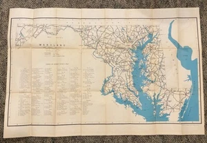1940 MARYLAND Map 22x33 Large Points of Interest Works Projects Administration - Picture 1 of 9