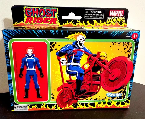NEW Marvel Legends GHOST RIDER W/ MOTORCYCLE 3.75 Kenner Hasbro Hellcycle Retro Cover