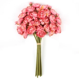 Ranunculus Artificial Flowers Peonies Faux Flowers Silk Peony Fake Mini Ranun... - Picture 1 of 7