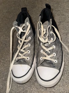Zapatos Converse All Star Chuck Taylor Hi Top Mujer 6.5 Gris Jaspeado y Negro Bloque - Imagen 1 de 15