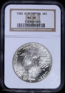 1983-P $1 Olympics Commemorative Silver Dollar NGC MS 69 | Uncirculated UNC BU - Picture 1 of 4